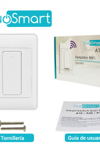 SWITCH APAGADOR WIFI 2.4 GHZ DUOSMART A10  DE 1 UNIDAD COMPATIBLE CON ALEXA Y GOOGLE HOME CON TEMPORIZADORES COMPATIBLE CON ESCENAS DE AUTOMATIZACION EN CONJUNTO CON OTROS DISPOSITIVOS