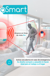 SENSOR MOVIMIENTO PIR RF SERIE C DUOSMART CPIR1 **COMPATIBLE CON PANELES B20 C10 C20 Y C30**