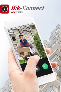 Kit de Videoportero IP LITE con llamada a App de Smartphone (Hik-Connect) / Apertura con tarjeta / Soporta PoE Estándar / Incluye 3 MONITORES