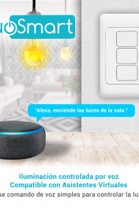 SWITCH APAGADOR WIFI 2.4 GHZ DUOSMART A30  DE 3 UNIDADES COMPATIBLE CON ALEXA Y GOOGLE HOME CON TEMPORIZADORES COMPATIBLE CON APP DUOSMART