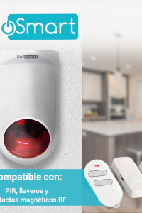 SIRENA INTELIGENTE WIFI 2.4 DUOSMART B20 STANDALONE MONITOREO EN APP DUOSMART  **SOPORTA DISPOSITIVOS RF DUOSMART SERIE C**  20 CONTROLES 60 DISPOSITIVOS EN MODO 24HRS AUDIBLE INTERIORES O PERIMETRALES