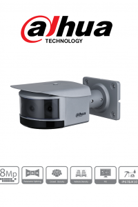 DAHUA DH-IPC-PFW8840N-A180-E4 - Camara IP Multisensor Panoramica Bullet de 8 Megapixeles/ Multisensor 4x2MP/ Wizmind/ 180 Grados/ H.265+/ IR 30 Mts/ DWDR, 3D NR, HLC, BLC/ 2&2 E&S de Alarma/ E&S de Audio/ IP67/ IK10
