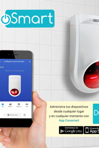 SIRENA INTELIGENTE WIFI 2.4 DUOSMART B20 STANDALONE MONITOREO EN APP DUOSMART  **SOPORTA DISPOSITIVOS RF DUOSMART SERIE C**  20 CONTROLES 60 DISPOSITIVOS EN MODO 24HRS AUDIBLE INTERIORES O PERIMETRALES