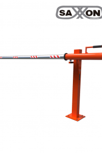 SAXXON EH30L - Barrera manual para control de acceso vehicular / 3 Metros / Brazo de aluminio / REFLEJANTES / Color Rojo / Sobre Pedido
