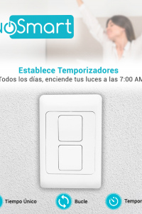 SWITCH APAGADOR WIFI 2.4 GHZ DUOSMART A20  DE 2 UNIDADES COMPATIBLE CON ALEXA Y GOOGLE HOME CON TEMPORIZADORES COMPATIBLE CON APP DUOSMART