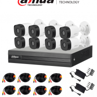 DAHUA KITXVR1B08- I+8-B1A21- Kit de 8 Canales 2 Megapixeles/ DVR Cooper-I WizSense/ Con IA/ H.265+/ 8 Camaras B1A21 1080p/ 8 Canales + 2 IP o Hasta 10 Canales IP/ 4 Canales SMD Plus/ Busqueda de Humanos y Vehiculos/ Accesorios Incluidos/