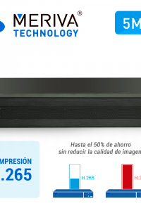 NVR H.265 8 CANALES IP 5MP MERIVA TECHNOLOGY MNVR-1688-8P / 8 POE / ONVIF / SALIDA 1 HDMI + 1 VGA SIMULTANEAS / P2P CLOUD / SO. N9000 / 1DD