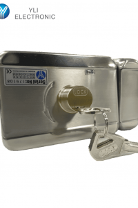 YLI ABK703BS - Cerradura inteligente anti impacto cuenta con juego de 2 llaves, sensor con luz LED de status o correcto cerrado, apertura con pulso voltaje de 12VDC