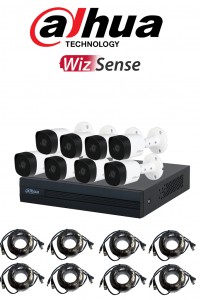 DAHUA KITXVR1B08- I+8-B2A21- Kit de 8 Canales 2 Megapixeles/ DVR Cooper-I WizSense/ Con IA/ H.265+/ 8 Camaras B2A21 1080p Metalicas/ 8 Ch + 2 IP o Hasta 10 Ch IP/ 4 Ch con SMD Plus/ Busqueda de Humanos y Vehiculos/ Accesorios Incluidos/