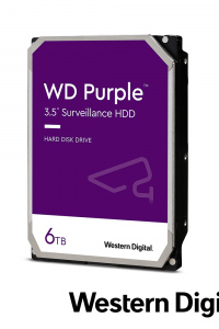 DISCO DURO DD 6TB SATA WD PURPLE WD63PURZ 24/7 OPTIMIZADO PARA VIDEOVIGILANCIA SATA III 6GB/S 5400 RPM COMPATIBLE CON DVR Y NVR DE CUALQUIER MARCA