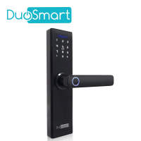 CERRADURA BIOMETRICA WIFI 2.4 GHZ DUOSMART F20 ACEPTA TARJETAS MF HUELLA DIGITAL CONTRASEÑA Y LLAVE  CON PUERTO DE ALIMENTACION EMERGENTE MICROUSB COMPATIBLE CON APLICACION DUOSMART